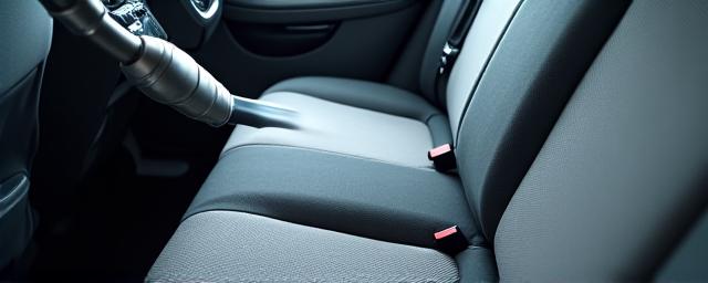 Intérieur de voiture nettoyé et assaini avec un aspirateur professionnel
